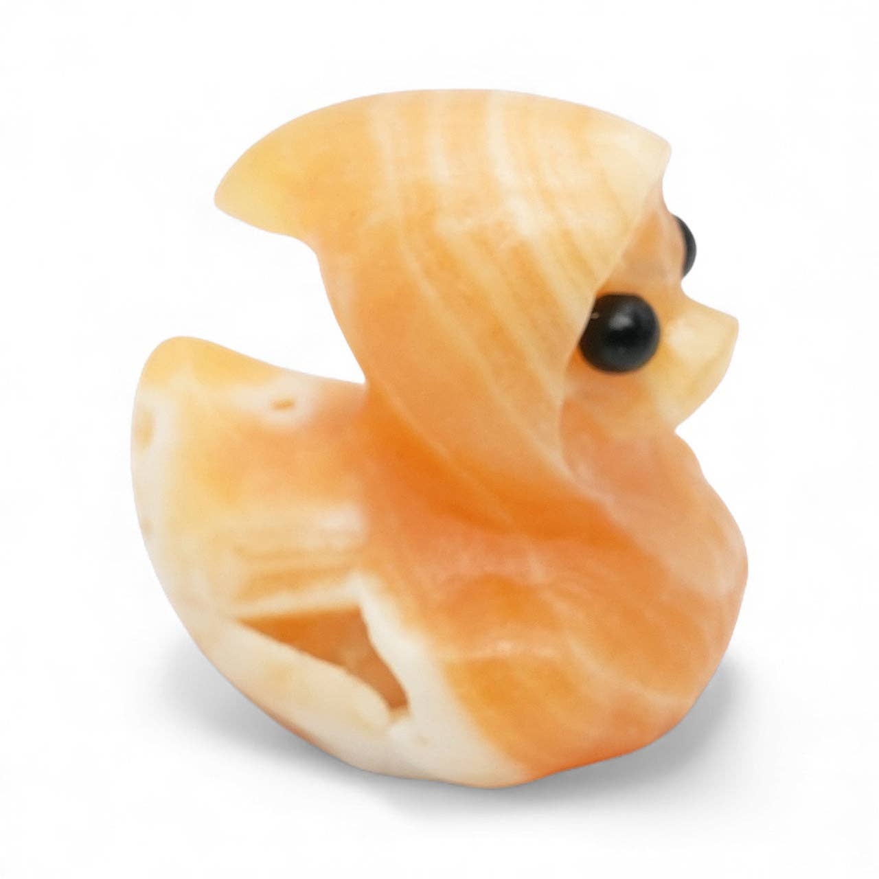 Gul Kalsitt Krystall Andefigur med Hette 4x4 cm