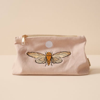 Medium Corduroy Pouch Pale Pink Moonlit