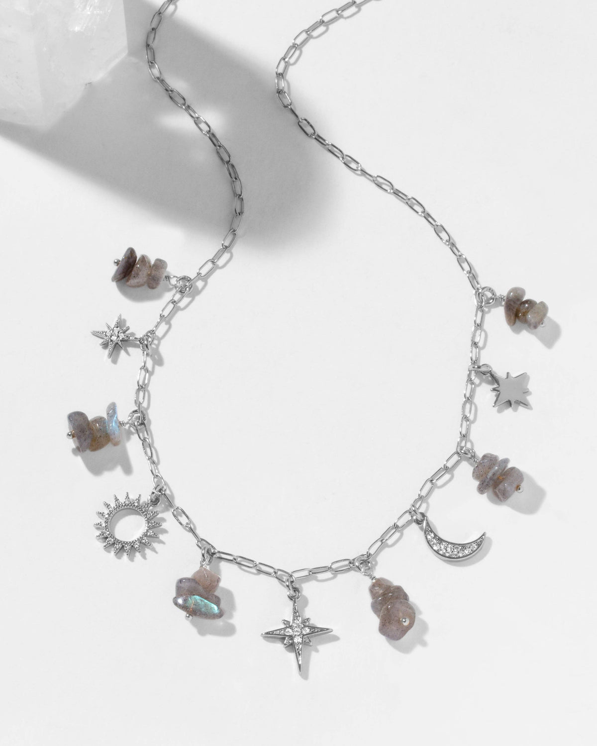 Labradorite Sky Charm Halskjede - Sølv