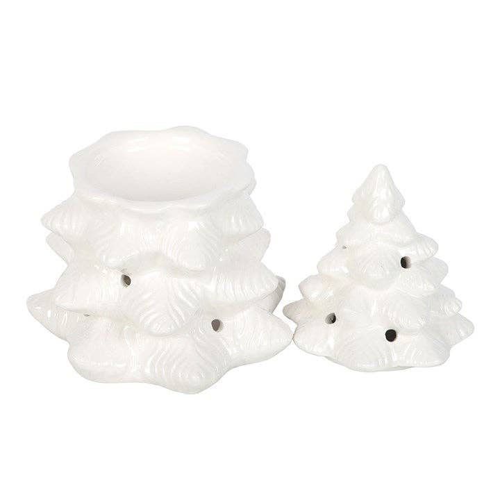 Winter Wonderland wax melt brenner – Hvit Julegran i Keramikk