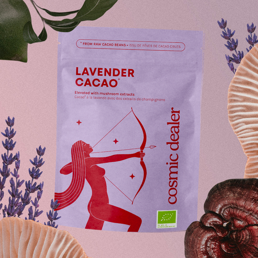 Lavendel Kakao med Medisinsk Sopp - Lion's Mane, Reishi & Maitake (120g)
