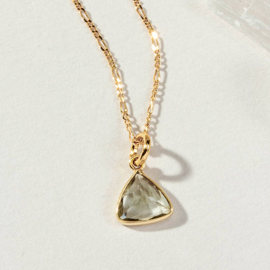 Bermuda Triangle Dainty Collar Halskjede - Prasiolite