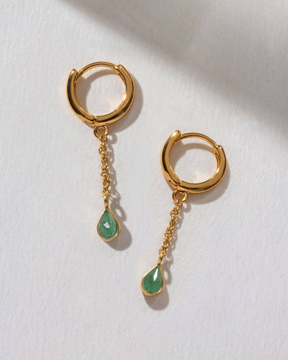 Misty Huggie Hoop Øreringer - Emerald