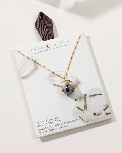Wrecking Ball Spinner Long Halskjede - Tourmalinated Quartz