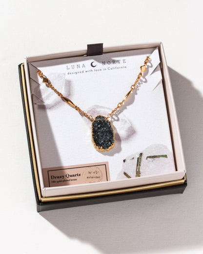 Star, Stone, & Soul Gemstone Halskjede - Black Druzy