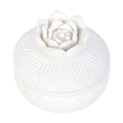 Lotus Blomst Smykkeskrin i Hvit