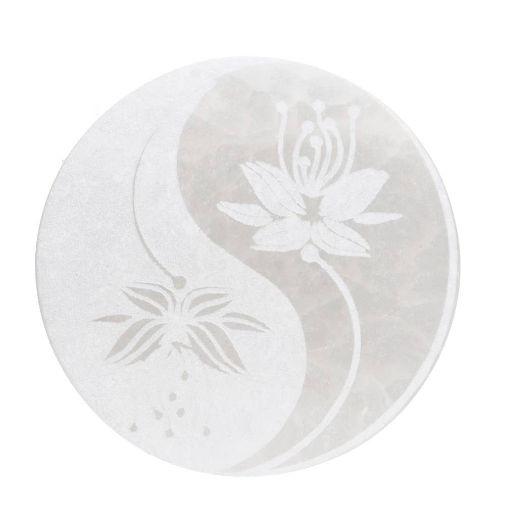 Selenitt Ladeplatte – Yin & Yang