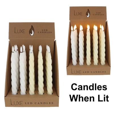 Luxe LED Spiral Kronelys White/Cream