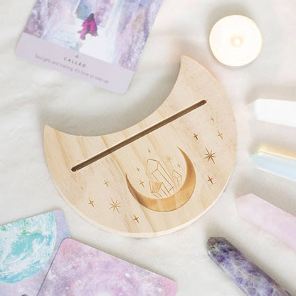 Naturlig Krystall Halvmåne Tarotkort Stativ