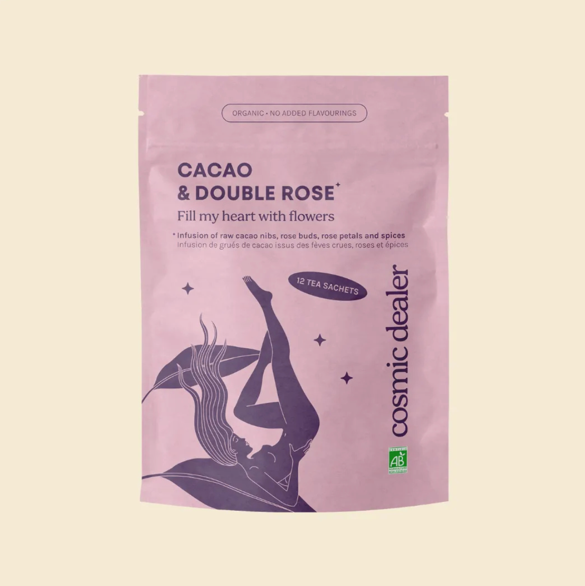Ceremonial Cacao & Double Rose - Fill my heart with flowers - 12 teposer