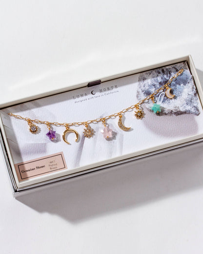 Starlit Trail Charm Halskjede - Pastel Multi-Stone