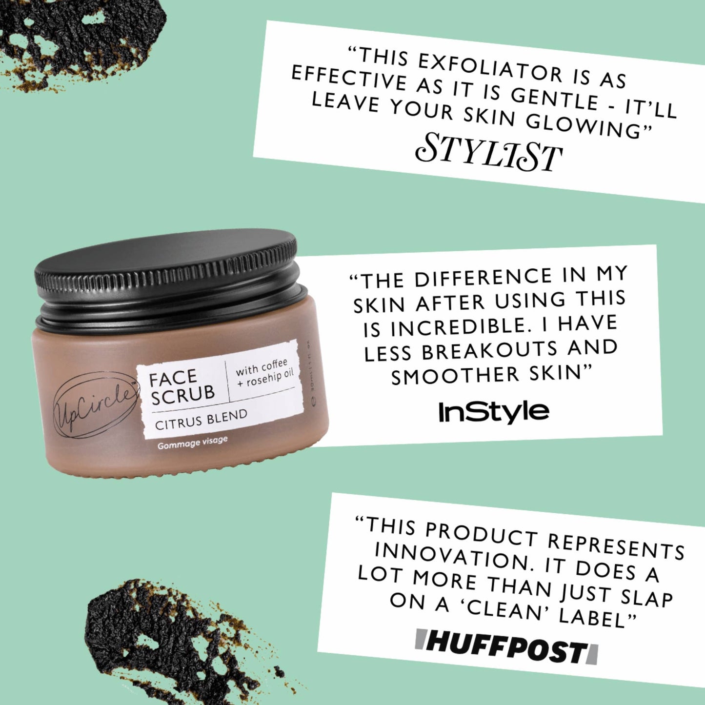 Coffee Face Scrub med Rosehip Oil – Reisestørrelse (30ml)