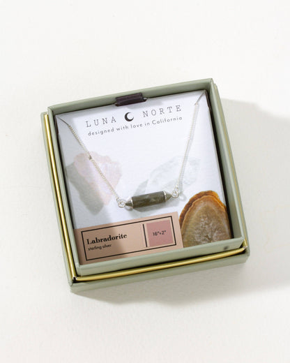 Silver Spectrum Labradoritt Sterling Sølv Halskjede