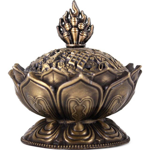 Lotus Røkelseskjegle Holder i Messing